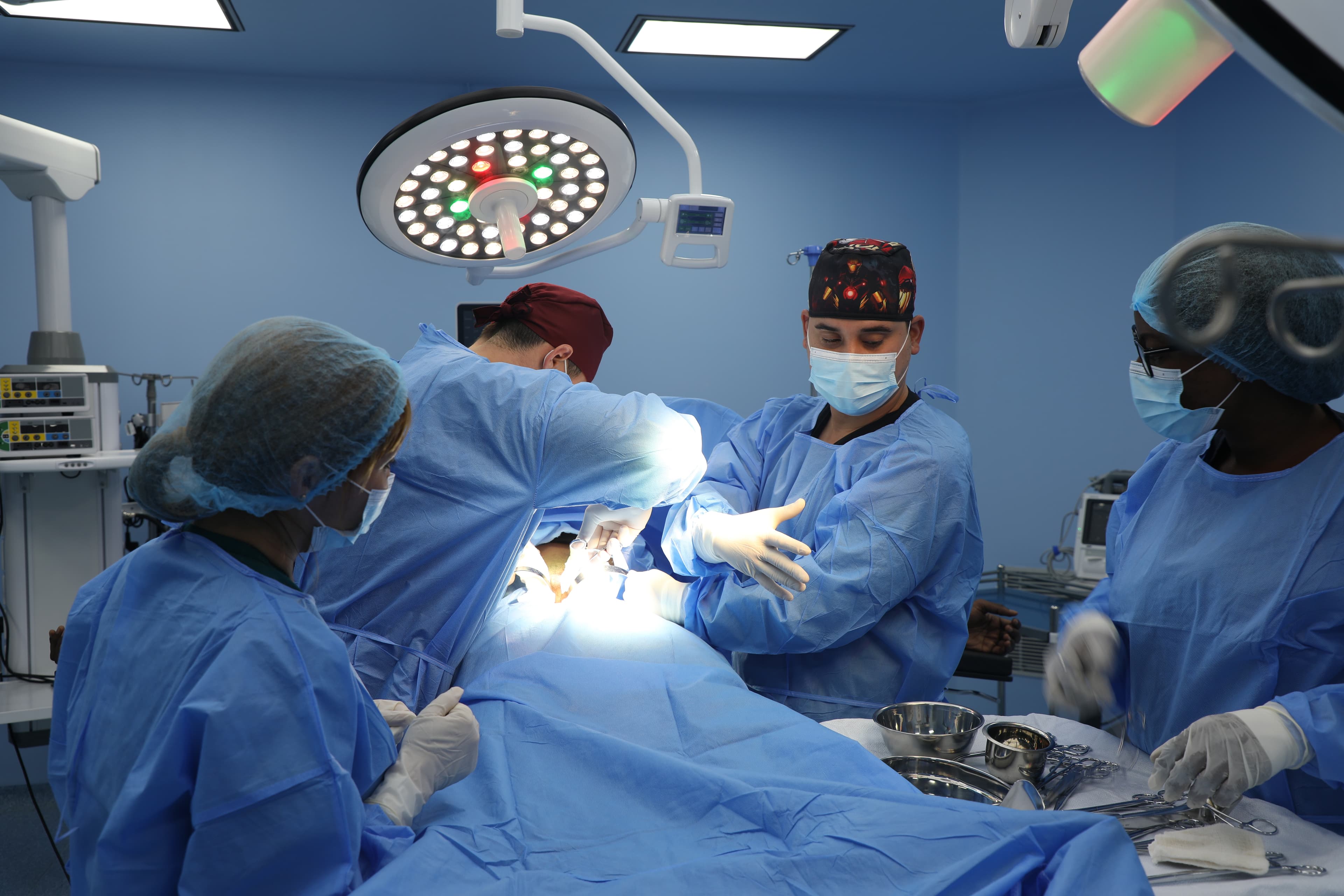 Doctors consulting in a modern hospital setting